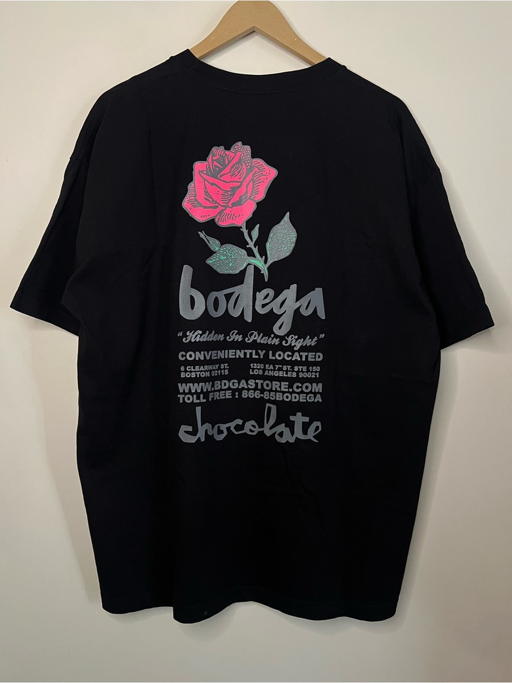 Bodega Rose Hidden In Plain Sight Chocolate Skateboards Chunk T Shirt Size L
